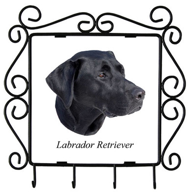 Black Labrador Retriever Metal Key Holder