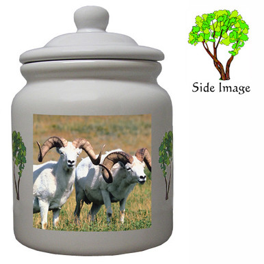 Big Horned Sheep Ceramic Color Cookie Jar