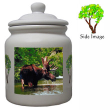 Moose Ceramic Color Cookie Jar