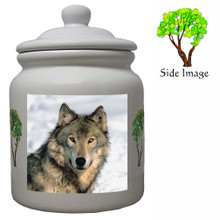 Wolf Ceramic Color Cookie Jar