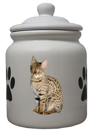 Savannah Cat Ceramic Color Cookie Jar