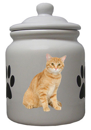 Tabby Cat Ceramic Color Cookie Jar