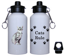 American Shorthair Cat Aluminum Water Bottle