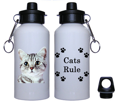 American Shorthair Cat Aluminum Water Bottle
