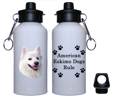American Eskimo Dog Aluminum Water Bottle