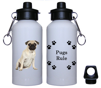 Pug Aluminum Water Bottle
