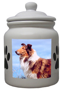 Collie Ceramic Color Cookie Jar