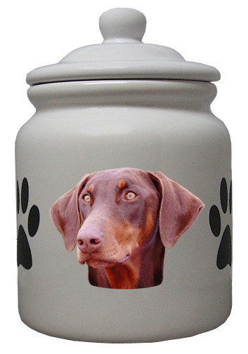 Doberman Ceramic Color Cookie Jar