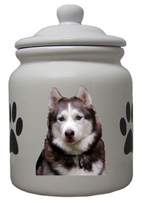Siberian Husky Ceramic Color Cookie Jar