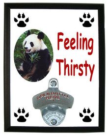 Panda Bear Feeling Thirsty Bottle Opener Plaque