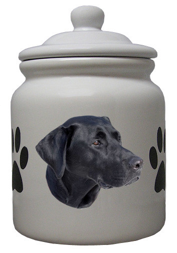 Black Labrador Retriever Ceramic Color Cookie Jar