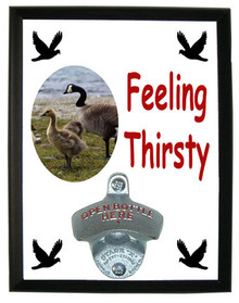 Geese Feeling Thirsty Bottle Opener Plaque