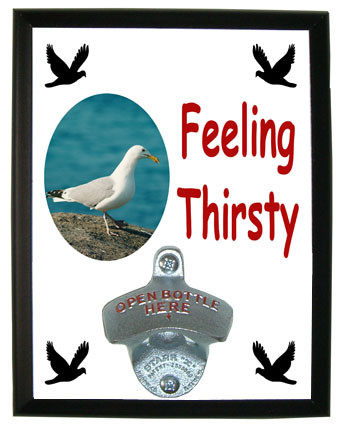Seagull Feeling Thirsty Bottle Opener Plaque