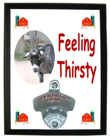 Goat Feeling Thirsty Bottle Opener Plaque
