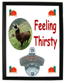 Llama Feeling Thirsty Bottle Opener Plaque