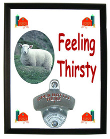 Sheep Feeling Thirsty Bottle Opener Plaque