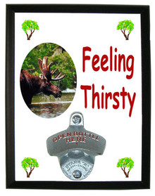 Moose Feeling Thirsty Bottle Opener Plaque