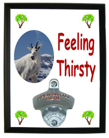 Mountain Goat Feeling Thirsty Bottle Opener Plaque