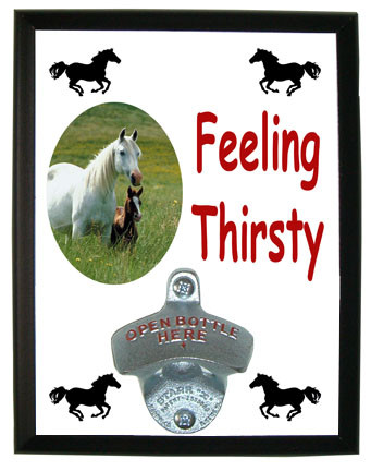 Horse Feeling Thirsty Bottle Opener Plaque