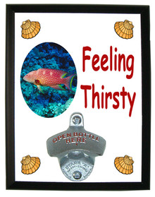 Grouper Feeling Thirsty Bottle Opener Plaque