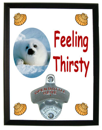 Seal Feeling Thirsty Bottle Opener Plaque