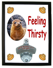 Sea Lion Feeling Thirsty Bottle Opener Plaque