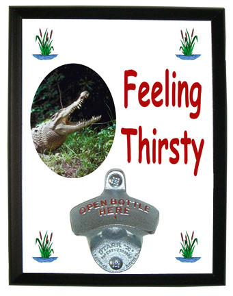 Crocodile Feeling Thirsty Bottle Opener Plaque