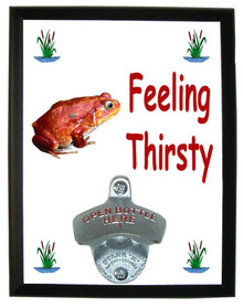 Tomato Frog Feeling Thirsty Bottle Opener Plaque