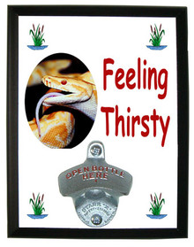 Python Snake Feeling Thirsty Bottle Opener Plaque