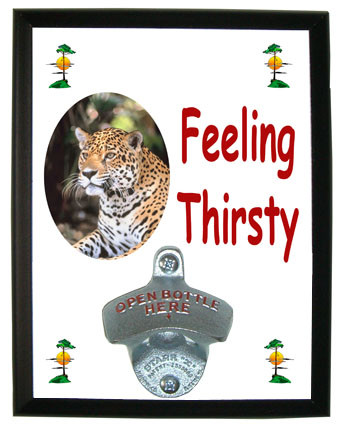 Jaguar Feeling Thirsty Bottle Opener Plaque
