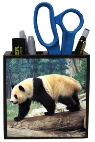 Panda Bear Wood Pencil Holder