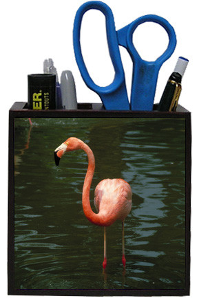 Flamingo Wooden Pencil Holder