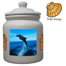 Dolphin Ceramic Color Cookie Jar