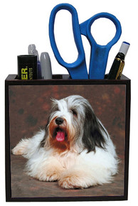 Bearded Collie Wooden Pencil Holder