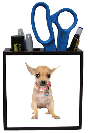 Chihuahua Wooden Pencil Holder