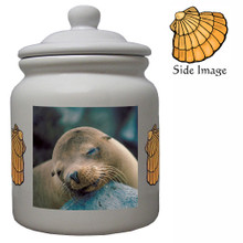 Sea Lion Ceramic Color Cookie Jar