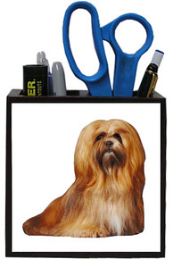 Lhasa Apso Wooden Pencil Holder