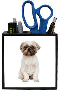 Shih Tzu Wooden Pencil Holder