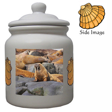 Walrus Ceramic Color Cookie Jar