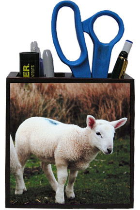 Lamb Wooden Pencil Holder