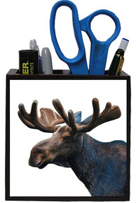 Moose Wooden Pencil Holder