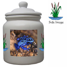 Blue Frog Ceramic Color Cookie Jar