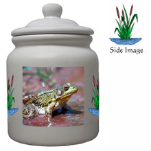 Green Frog Ceramic Color Cookie Jar