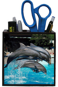 Dolphin Wooden Pencil Holder