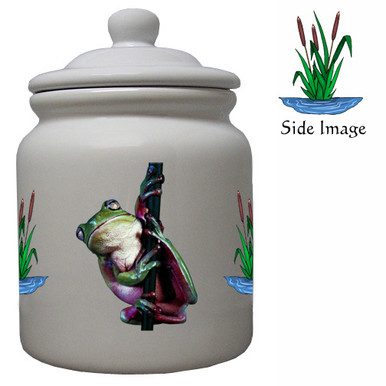 Tree Frog Ceramic Color Cookie Jar