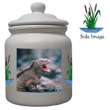 Iguana Ceramic Color Cookie Jar