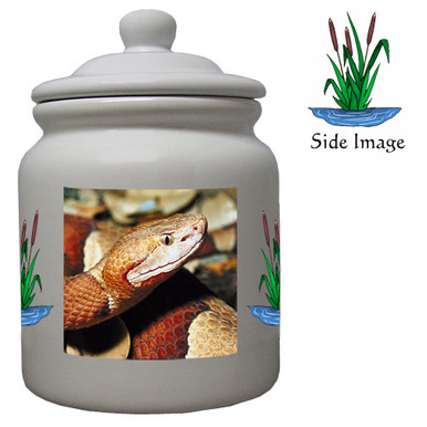 Copperhead Snake Ceramic Color Cookie Jar