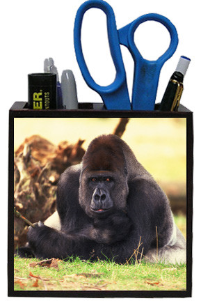 Gorilla Wooden Pencil Holder