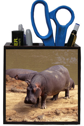 Hippo Wooden Pencil Holder