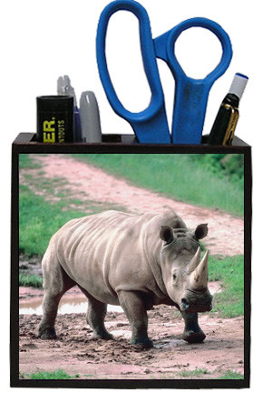 Rhino Wooden Pencil Holder